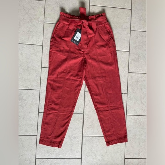 Who What Wear Rust High-Waisted Pants - Picture 1 of 3